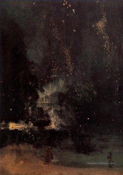 Nocturne en noir et or La fusée qui tombe James Abbott McNeill Whistler Peinture à l'huile